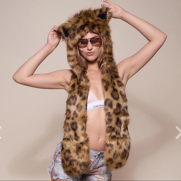 Spirithoods - Leopard Faux Fur Hood - One Size - Picture 8 of 8